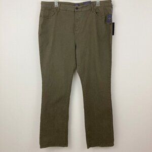 NWT NYDJ Earth Green Straight Leg Jeans Size 22W High Rise Cotton Lift Tuck Tech
